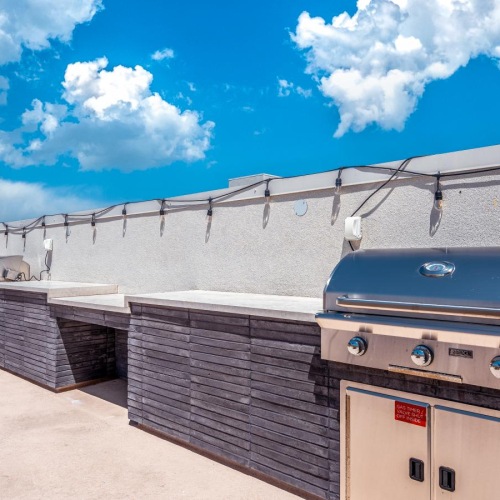 Quick access to state-of-the-art amenities a large grill area outside